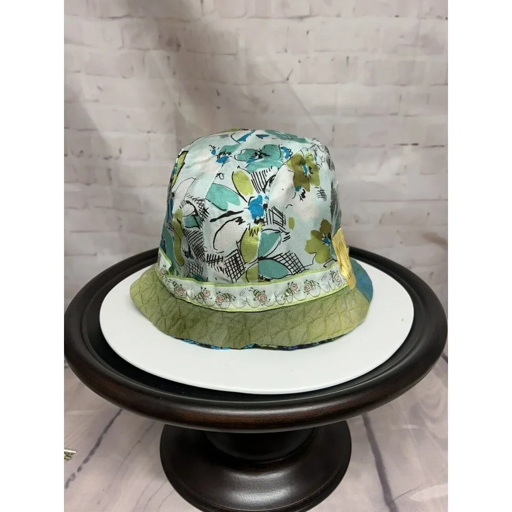 Fiber Artist Art to Wear Robin Lathroum Hand Dyed Bucket Hat Reversible Colorful